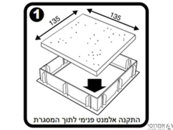 פתח ביקורת דקורקטיבי לקיר מידות 15*15-מותאם לקרמיקה גוון אפור