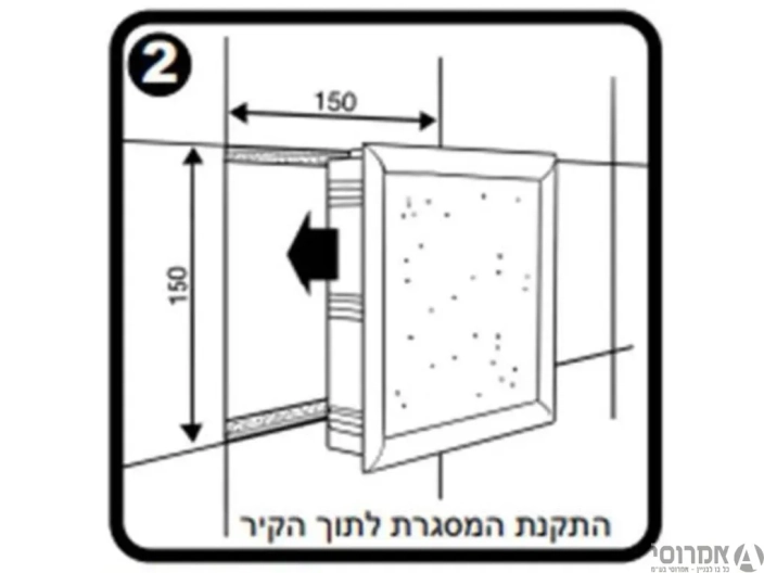 פתח ביקורת דקורקטיבי לקיר מידות 15*15-מותאם לקרמיקה גוון אפור