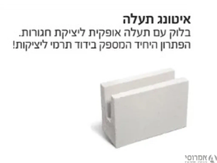 איטונג בניה תעלה 50*30*22 למשטח סגור 1.32 קוב